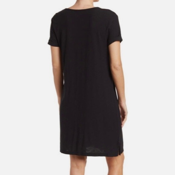 NWT STANDARD JAMES PERSE $165 Rolled Sleeve T-Shirt Dress in Black size 3 large - Picture 2 of 7